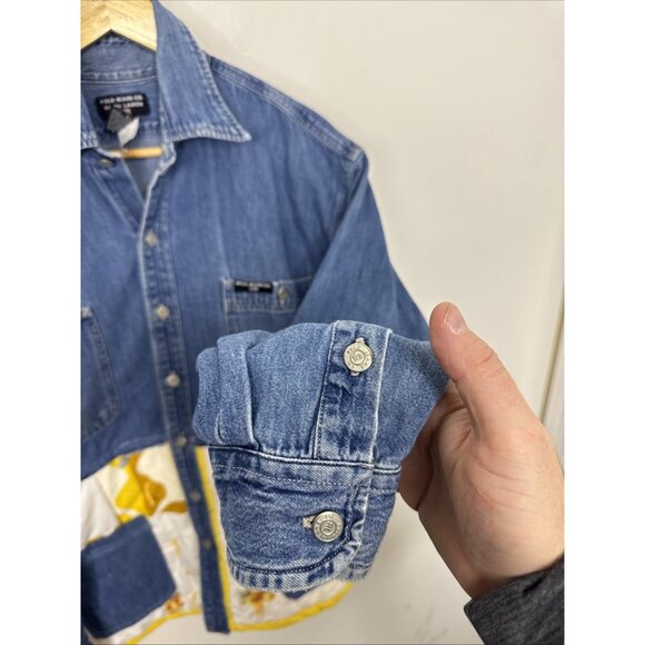 Vintage Polo Jeans Men L Modified Cottagecore Denim Shirt Jacket Shacket Hippie - Picture 3 of 9